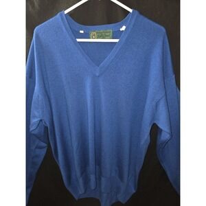 Hickey‎ Freeman Bobby Jones Collection Sweater Vintage Jumper Mens L Blue Wool